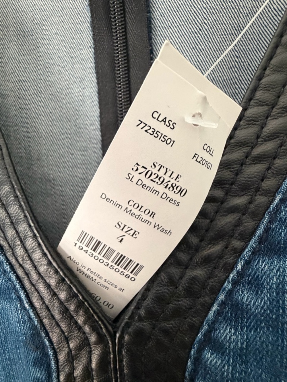 WHBM Sleeveless Denim Dress size 4 - Picture 3 of 4